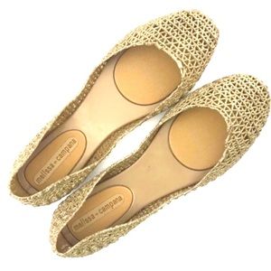 Melissa Gold Glitter Ballet Flats size 7